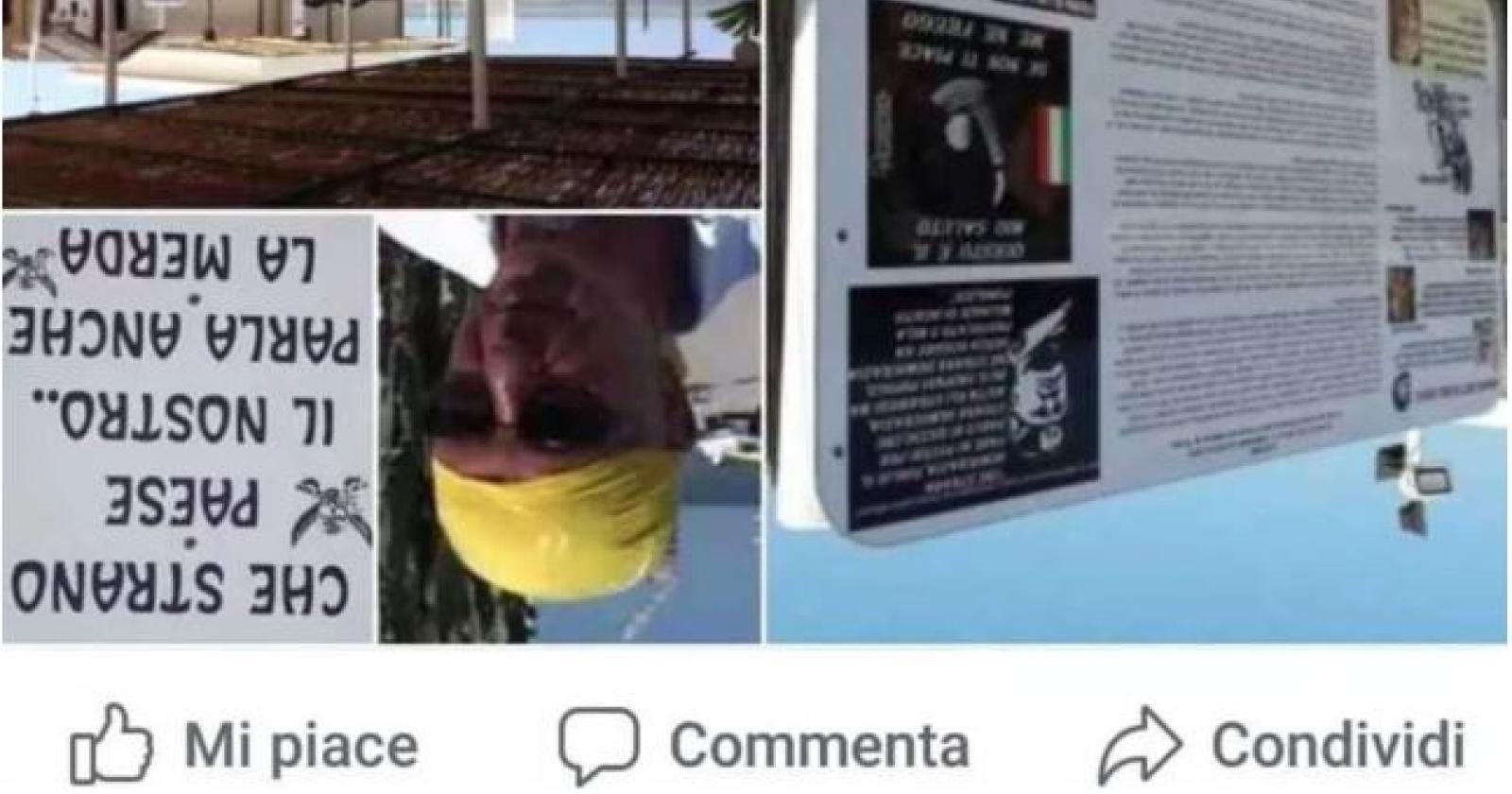 L'Anpi posta una foto di Scarpa a testa in giù