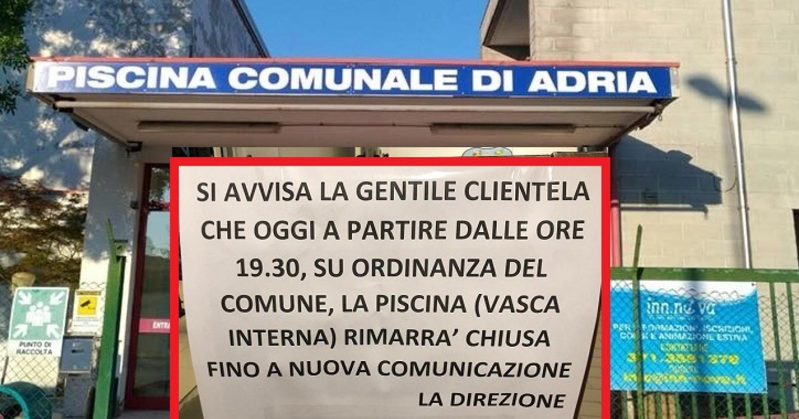 Ufficiale: piscina chiusa