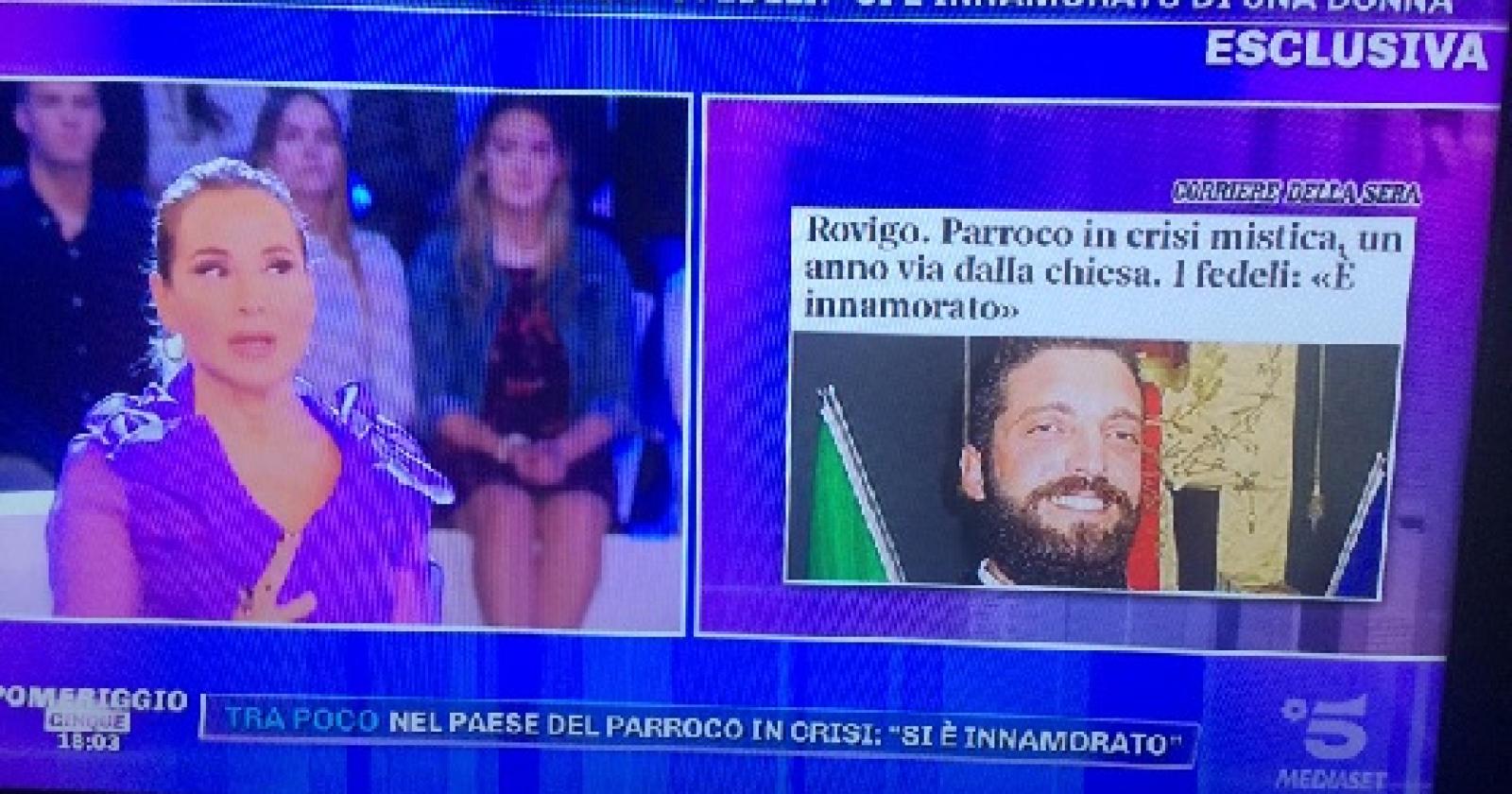 La vicenda del "prete innamorato" finisce da Barbara D'Urso
