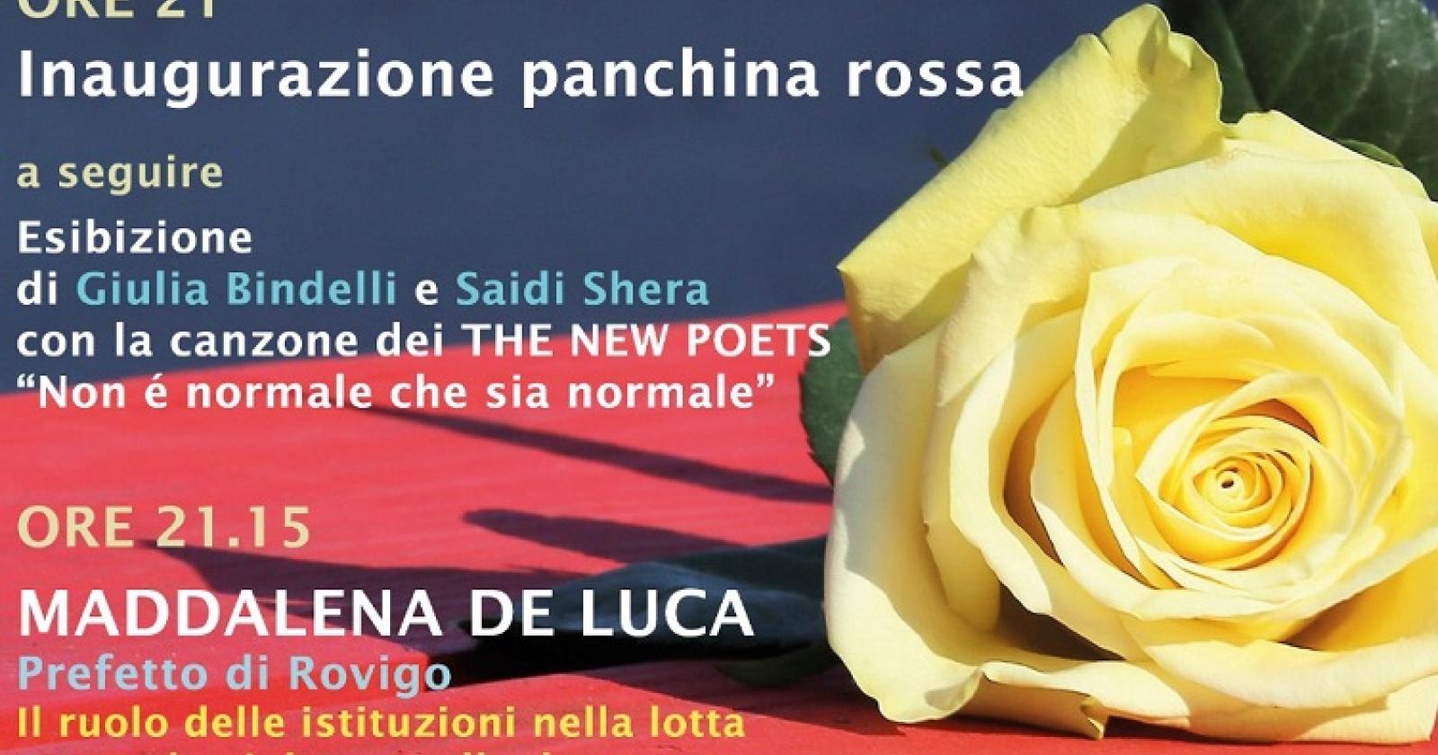 Una panchina e una canzone contro la violenza