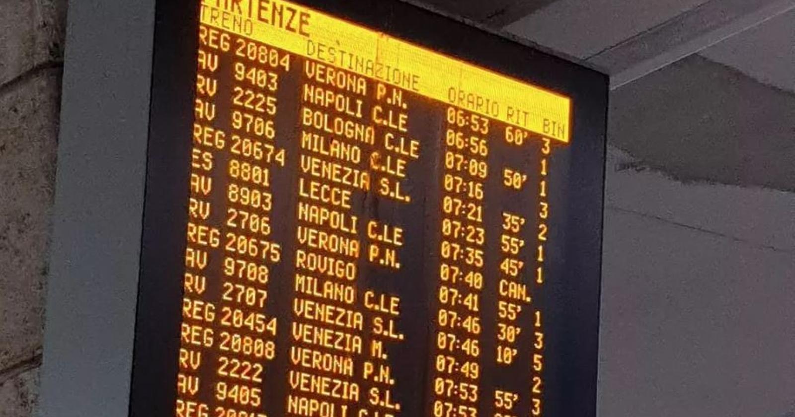 Persona travolta e uccisa da un treno, traffico ferroviario in tilt