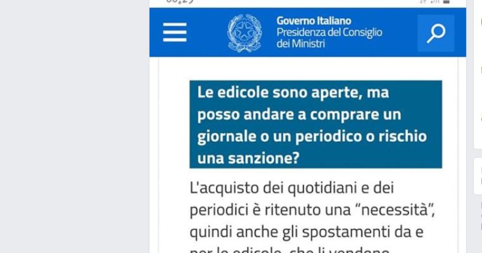 Vigile urbano: non si può andare in edicola