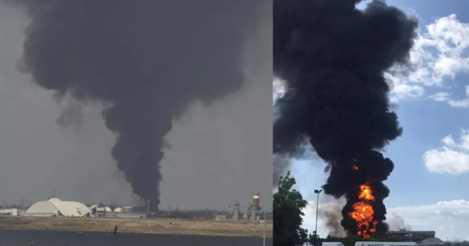 Nube nera e allarme chimico per la popolazione