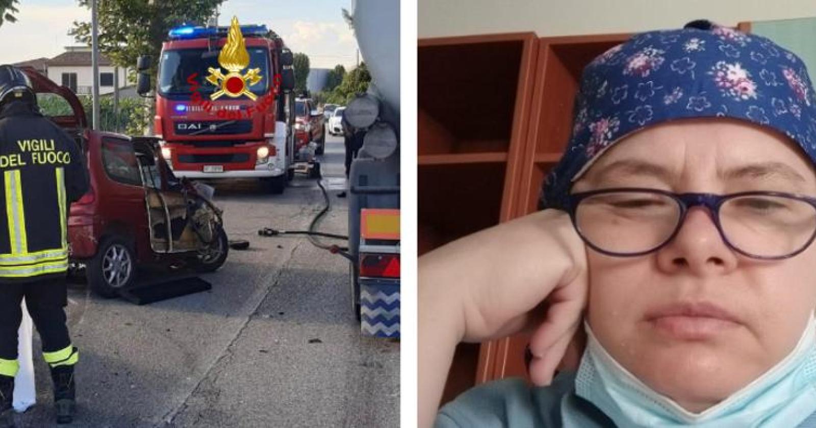 Stritolata tra le lamiere, muore una operatrice sanitaria