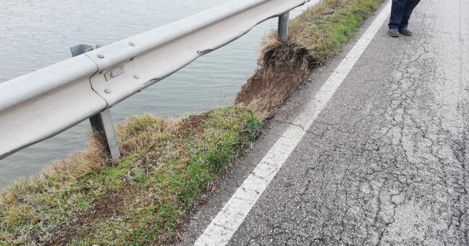 Viabilità modificata per frana