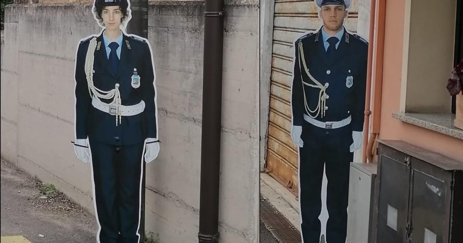 Finti vigili di cartone agli incroci, contro gli incidenti