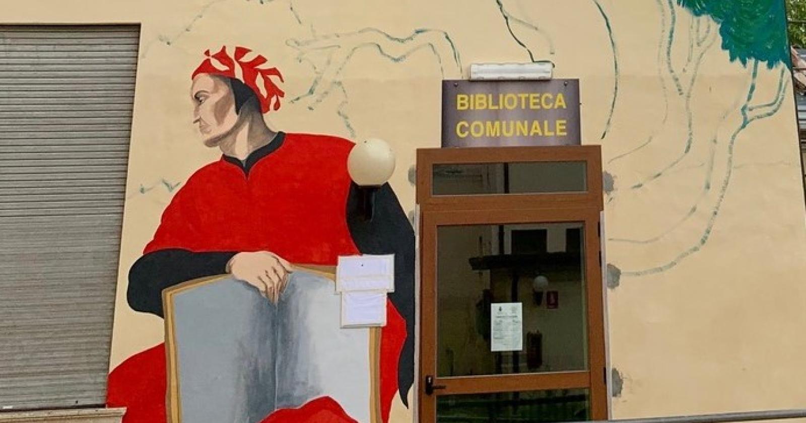 La quercia millenaria e il Sommo Poeta, l'arte in un murales 