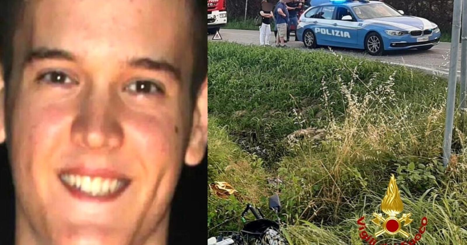 Si schianta in moto contro l'auto dello zio, muore a 18 anni