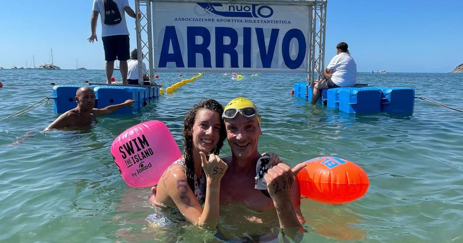 Padre e figlia, assieme al traguardo