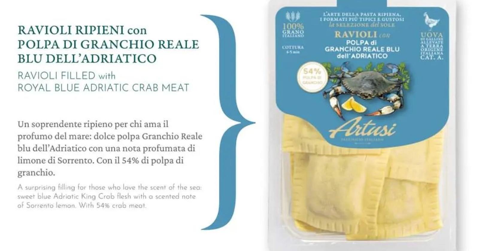 Ravioli ripieni col granchio blu: da Padova alla Francia