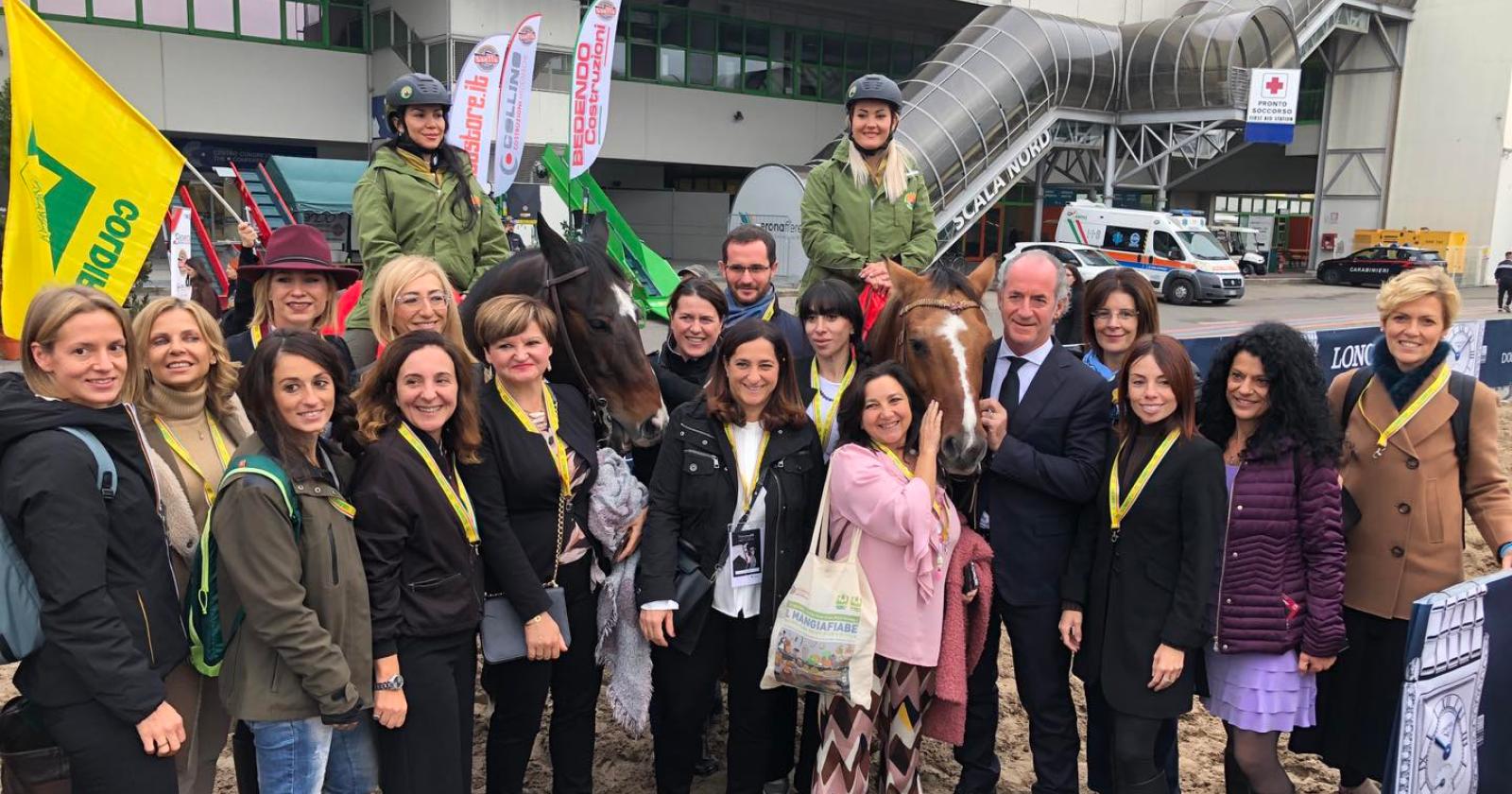 Le imprenditrici agricole di Coldiretti all'inaugurazione della Fiera Cavalli 