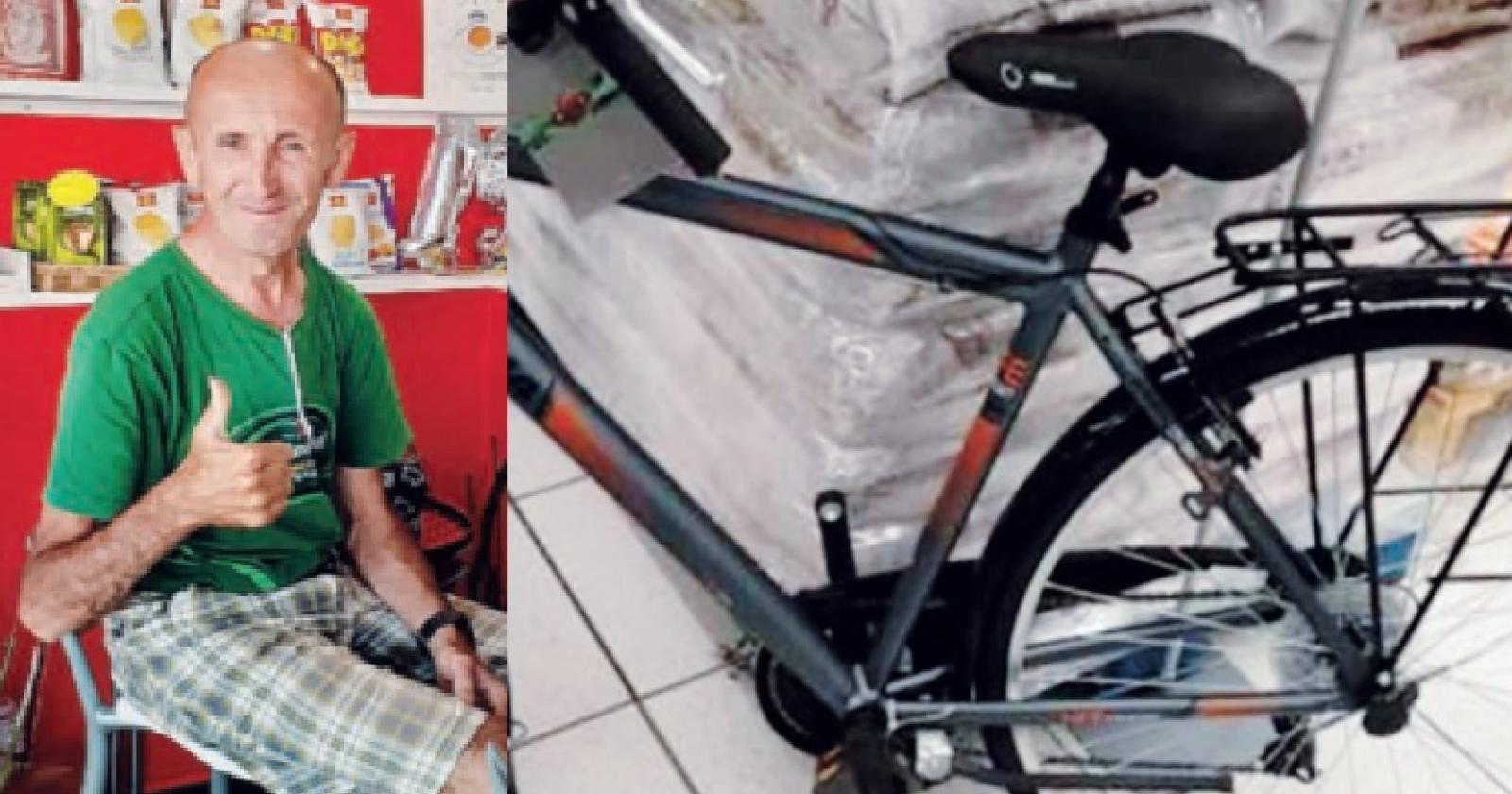 Rubata la bici a Lele. “Aiutiamolo”