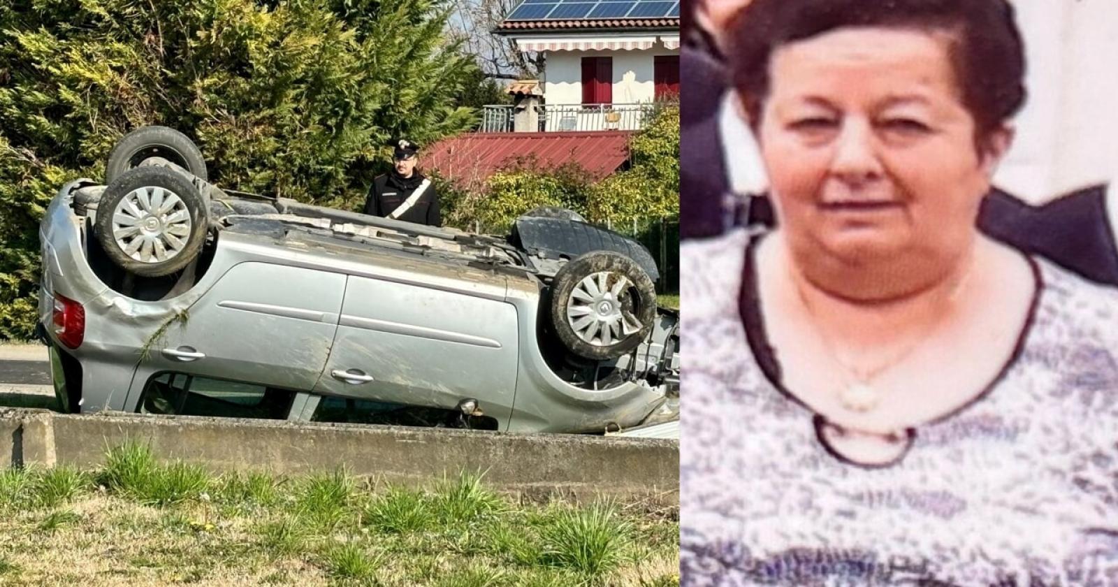 Muore a 77 anni nell'auto ribaltata