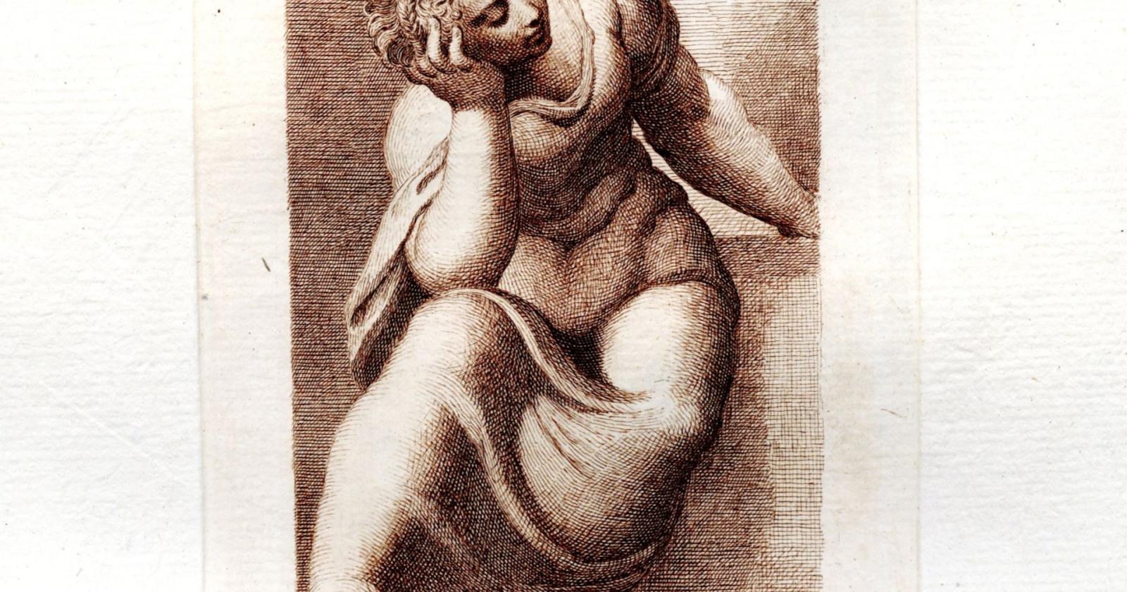 Tavola che riproduce un affresco del Tintoretto