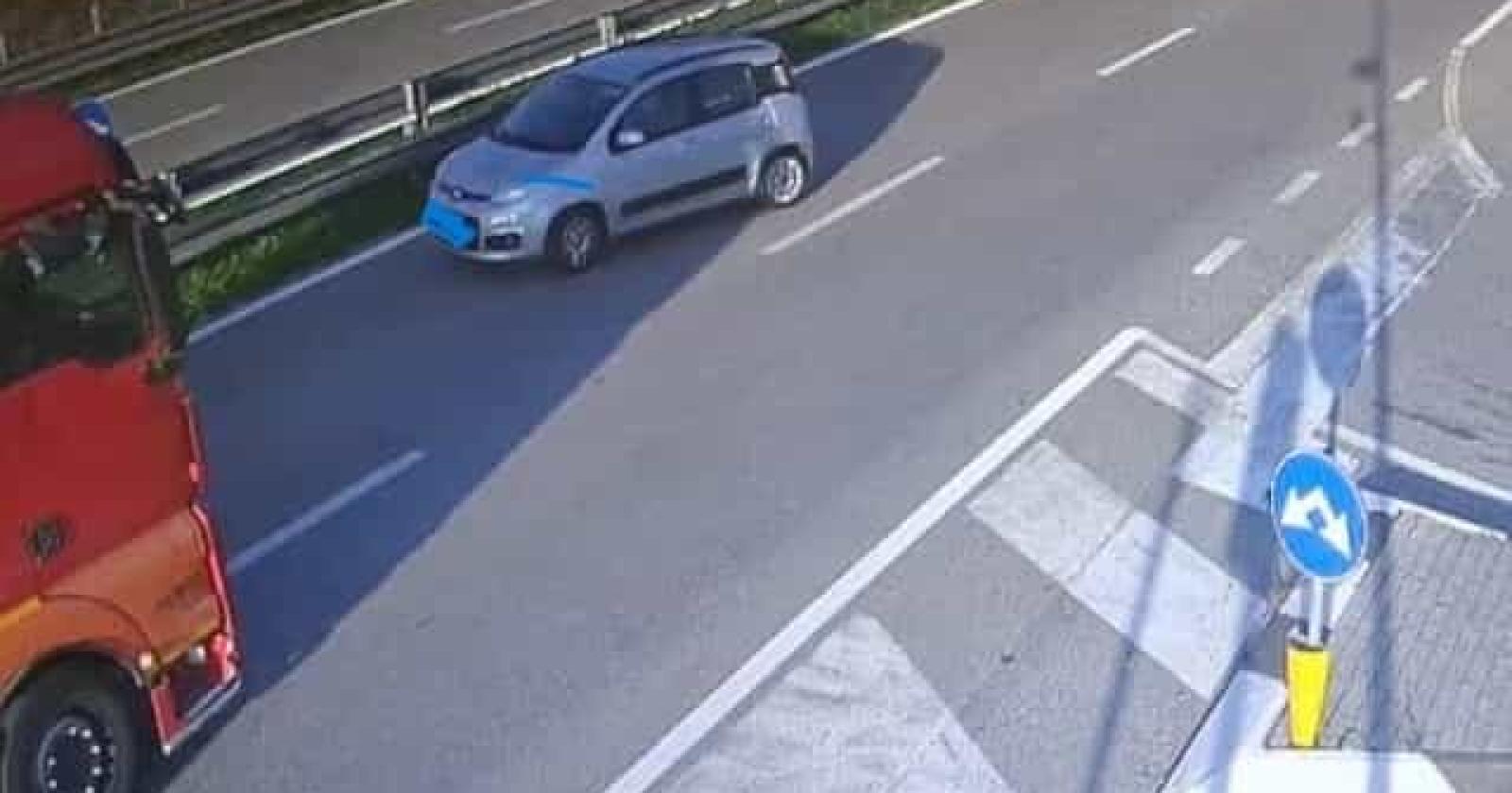 Folle contromano, camionista risolve tutto
