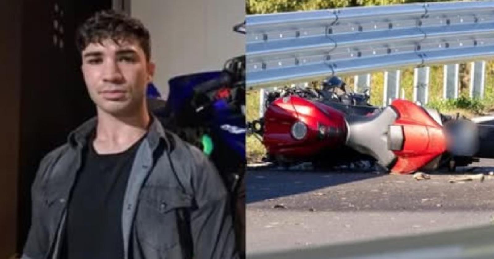 Gioele muore in moto a soli 20 anni