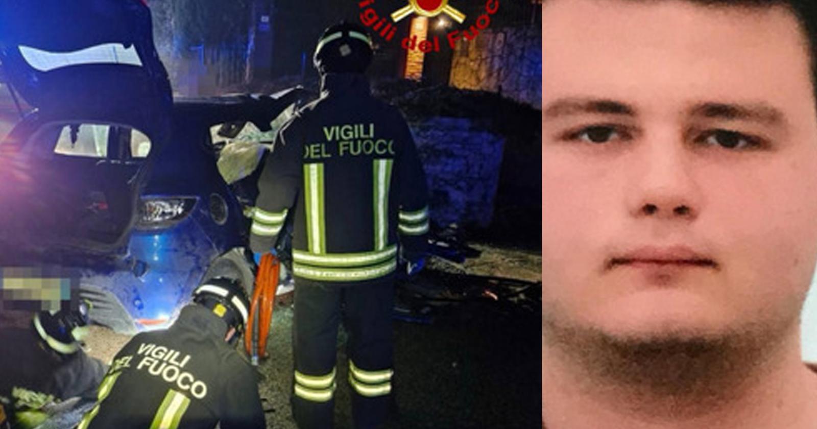 Francesco  muore a 19 anni nello schianto