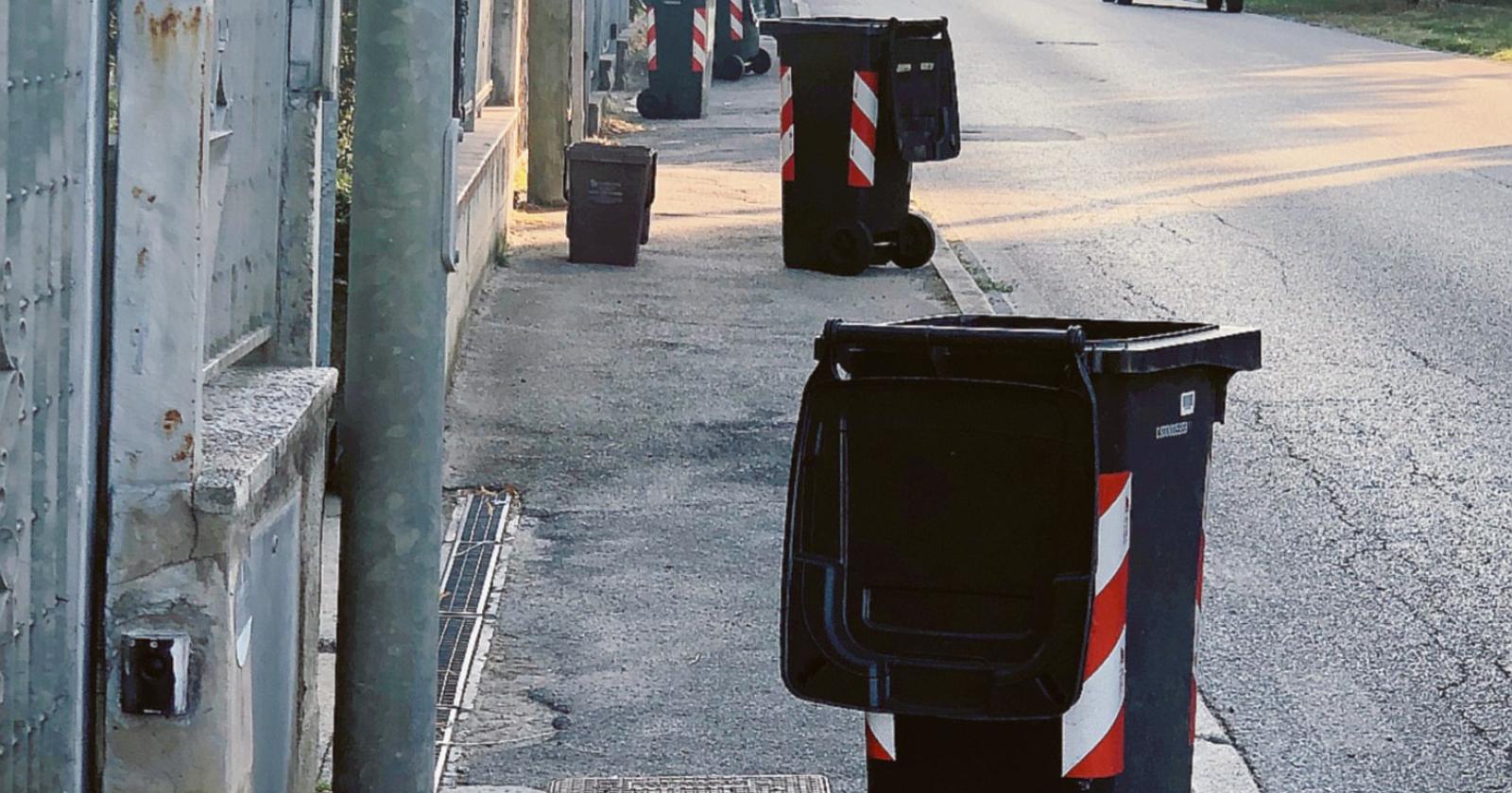 Bidoni e cassonetti a caso
