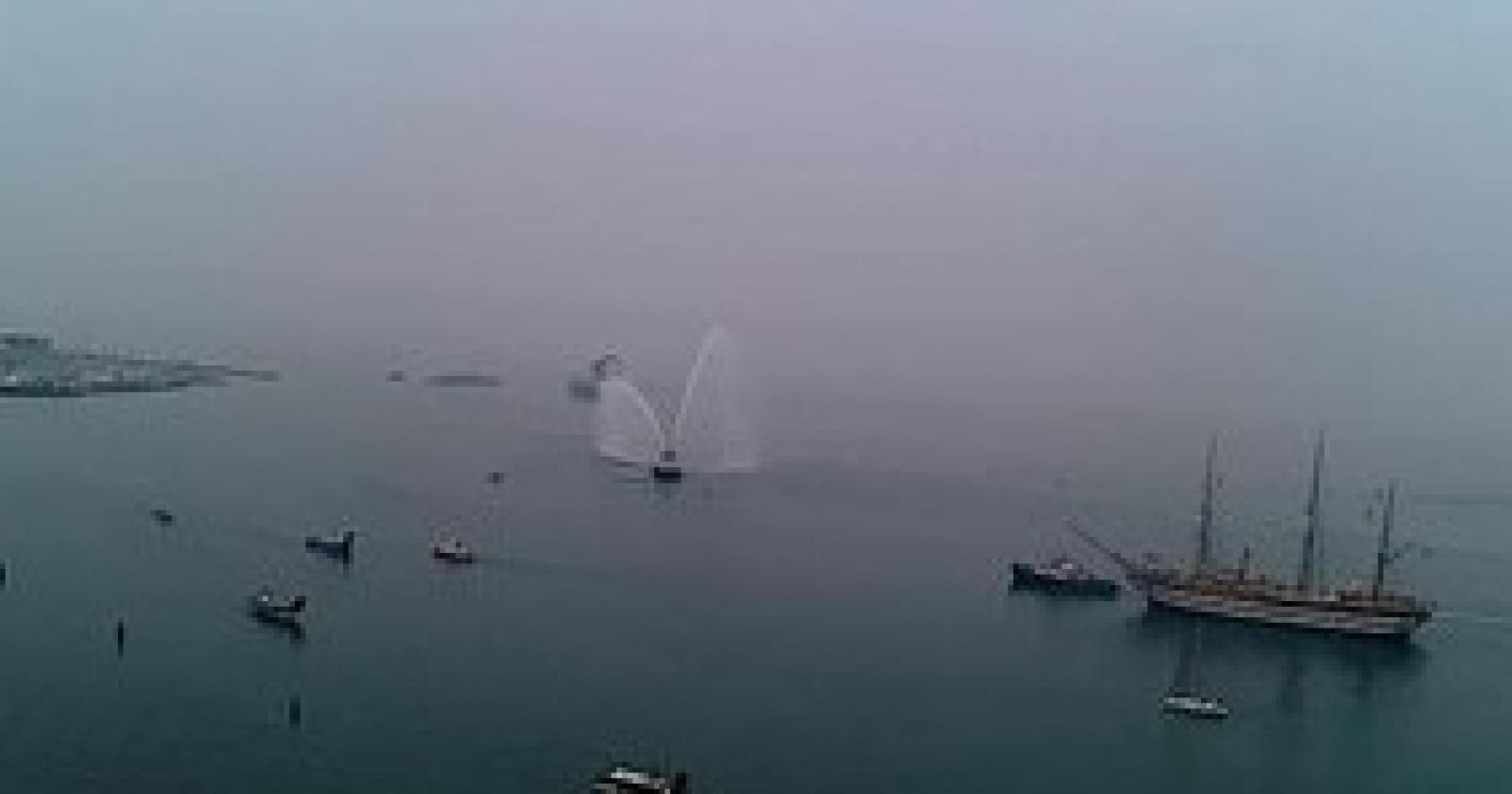 L'Amerigo Vespucci ormeggiata nel porto di Chioggia