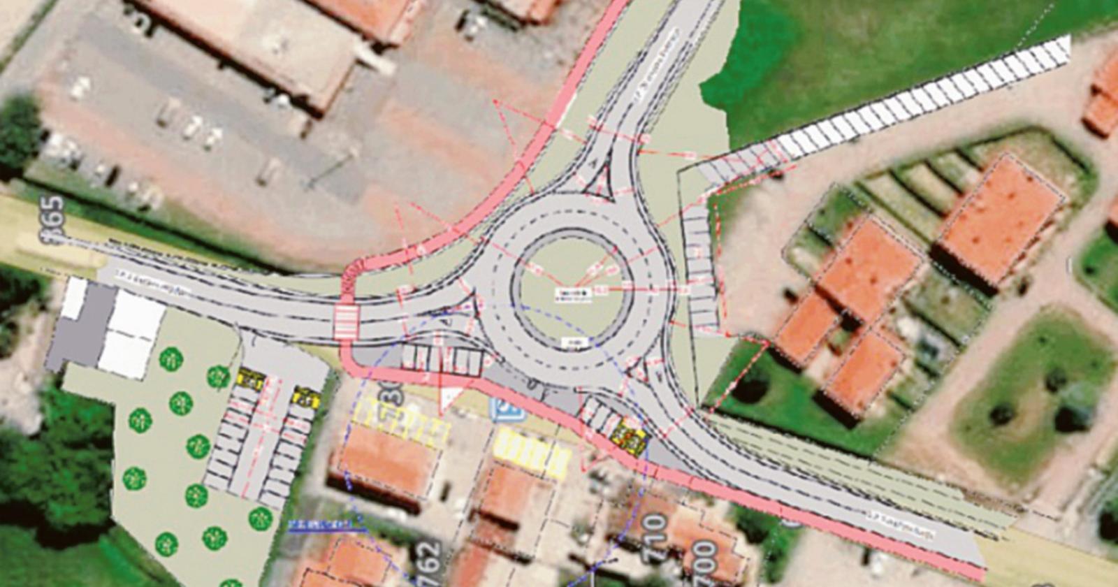 Una rotatoria ai piedi del ponte