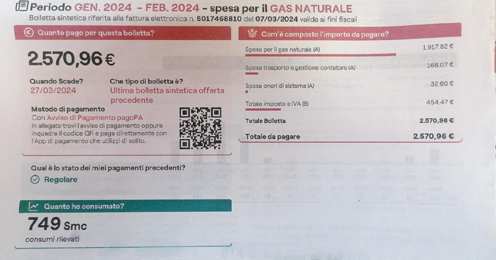 Anziana colpita da una bolletta sestuplicata: oltre 2mila euro
