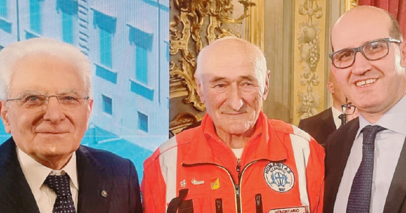 Dario, volontario da 60 anni: lo premia Mattarella