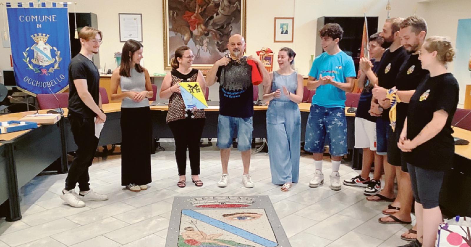 I Cavalieri accolti in municipio