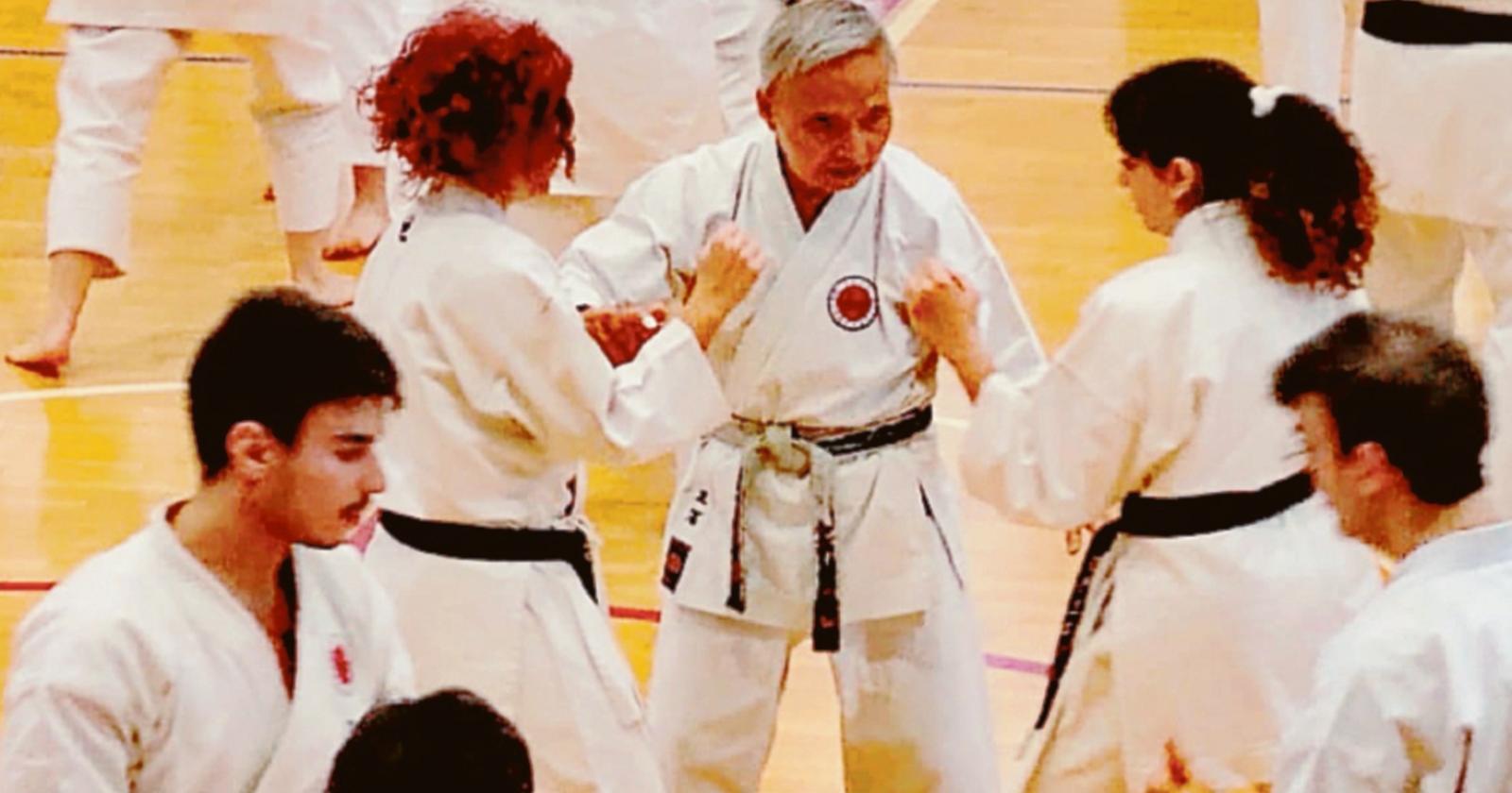 Bianca karate col maestro Miura