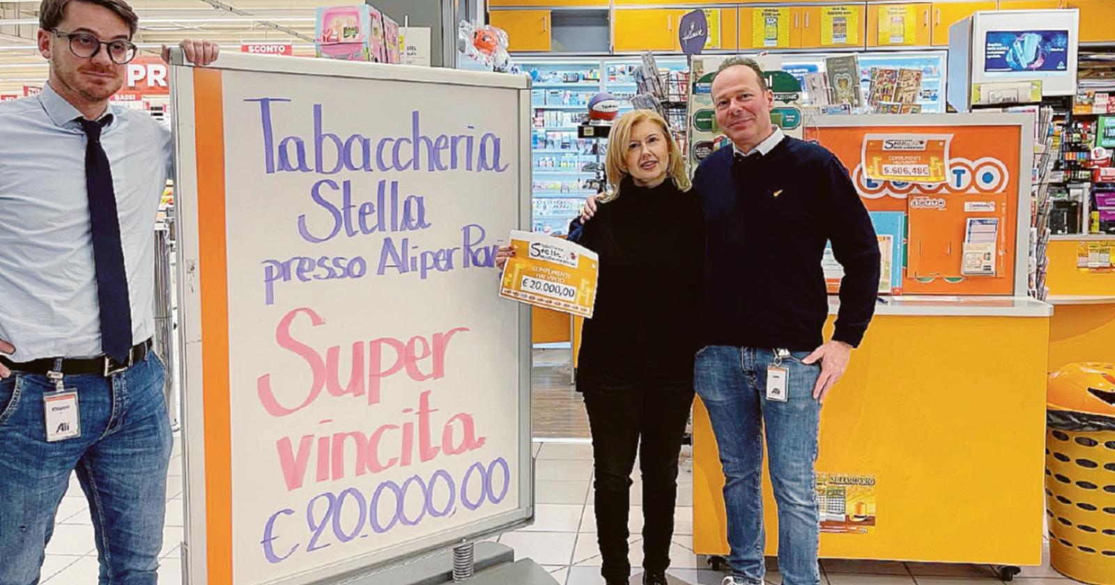 Gioca tre euro e ne vince 20mila