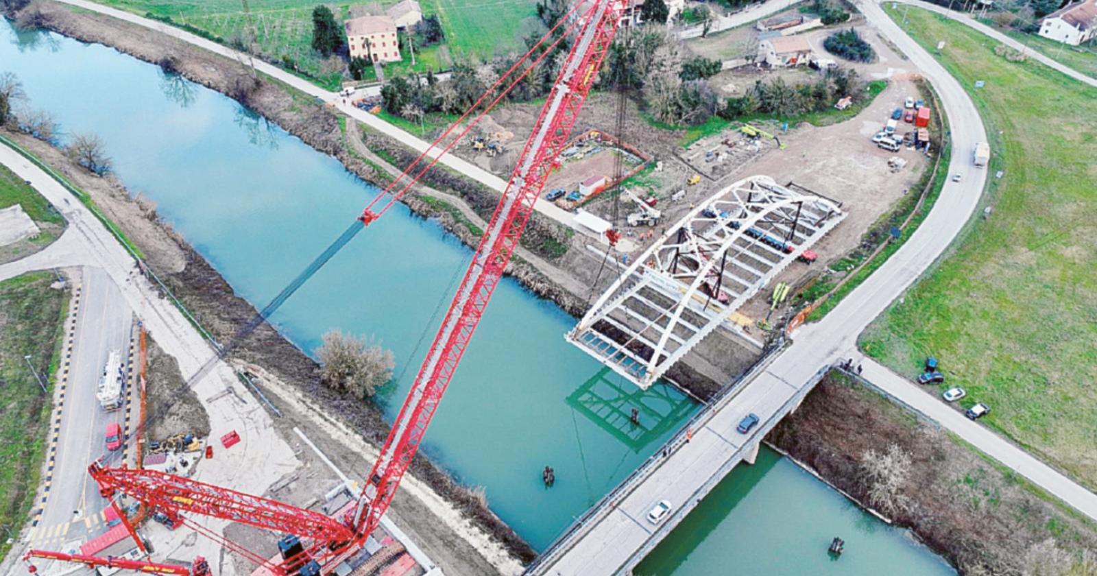 Canalbianco, posato il nuovo ponte