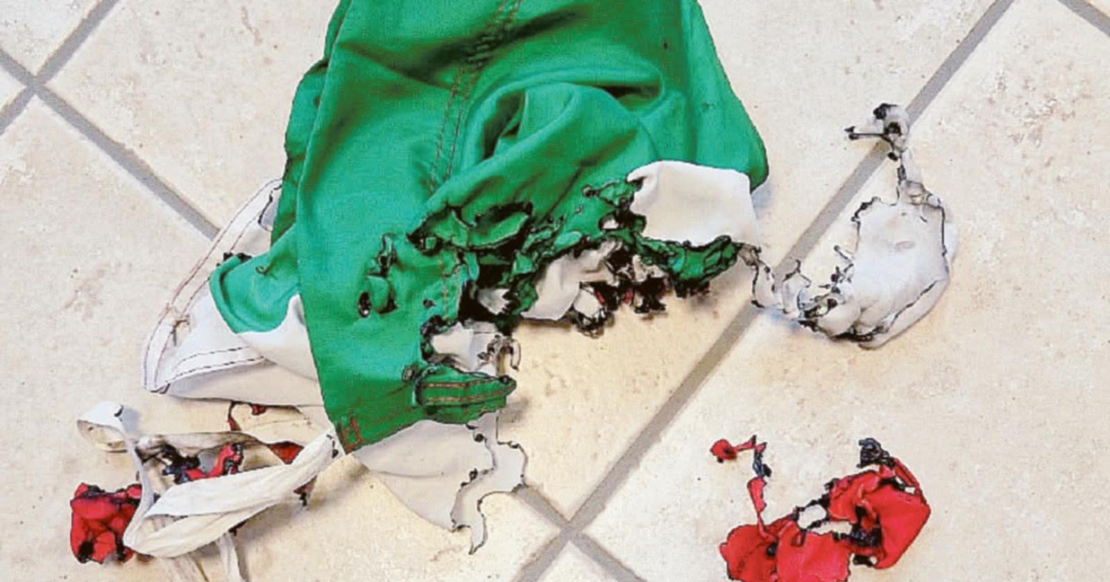 Tricolore rubato e bruciato