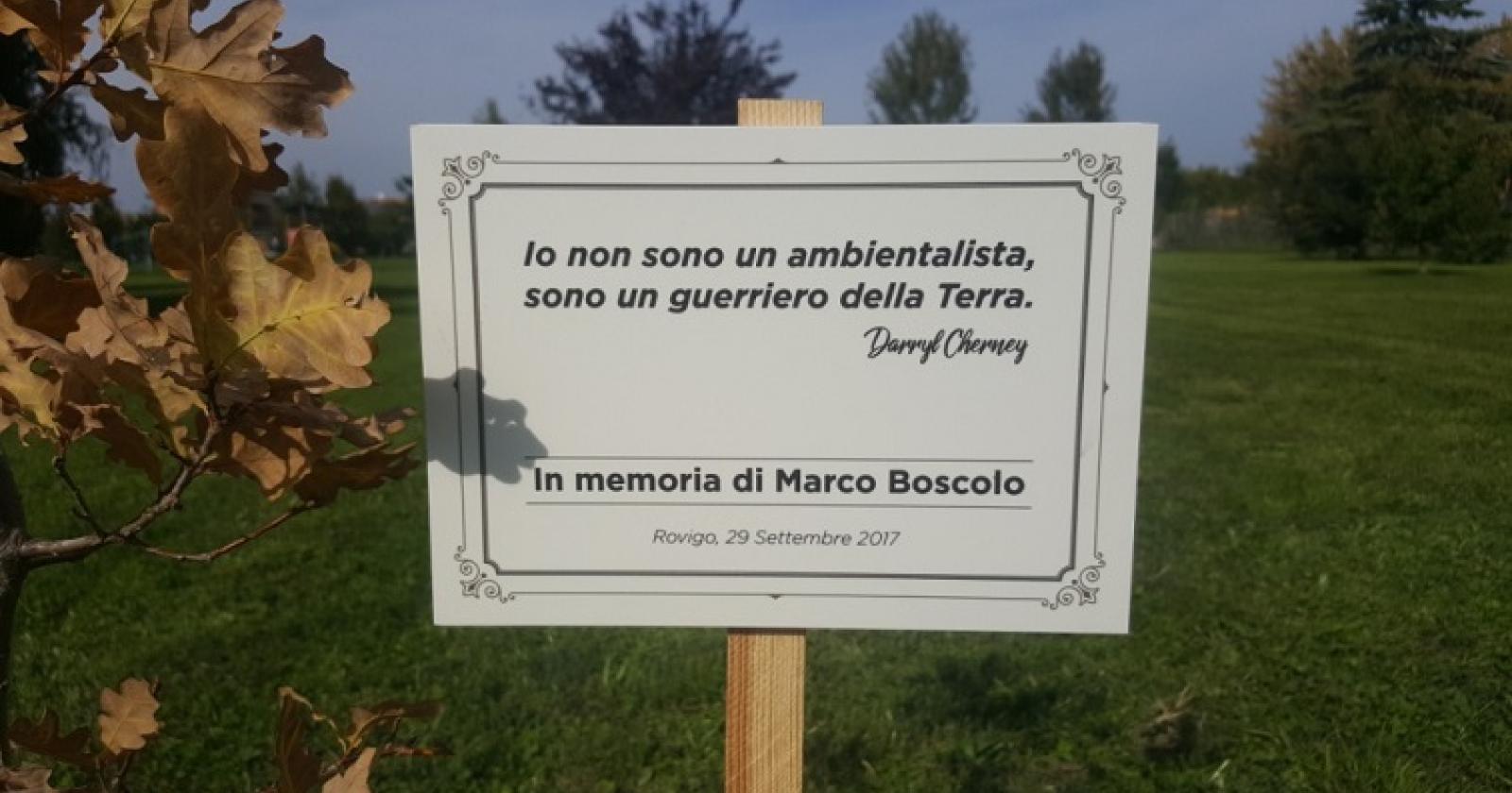 Una quercia in memoria di Marco Boscolo