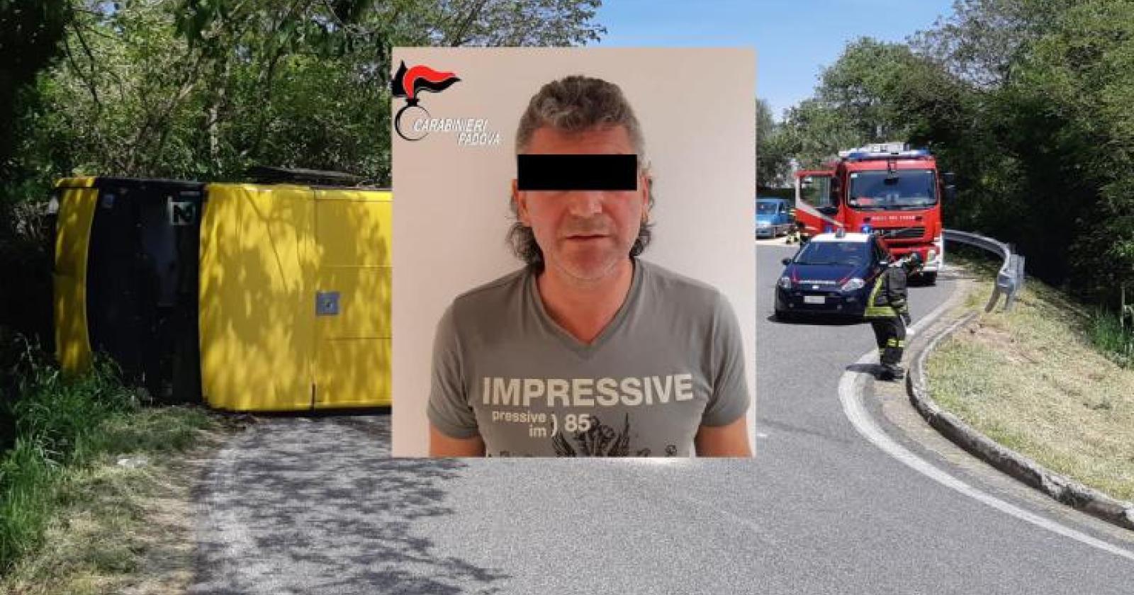 "Ubriaco, ribalta lo scuolabus dei bimbi e fugge". Non era così. Nessun reato