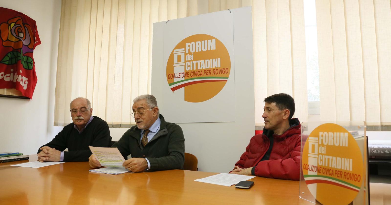 Forum dei Cittadini Gianmario Scaramuzza Federico Saccardin Matteo Masin