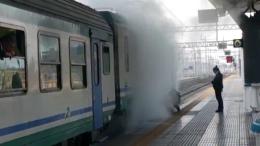 Treno in fiamme, ritardi sulla Mestre Adria