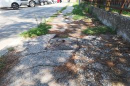 Marciapiedi invasi dall'erba