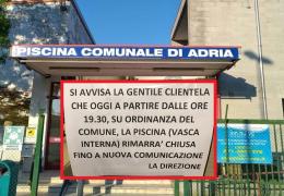 Almeno un mese di chiusura per la piscina