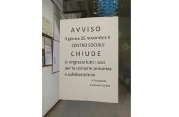 Addio centro sociale: chiuso da lunedì