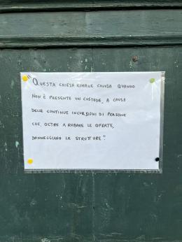 Furti in chiesa, da stamane San Domenico è chiusa