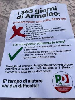 Volantini del contro Armelao, Fdi &ldquo;per non morire criticate&rdquo;