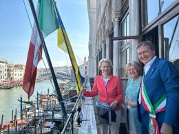 La presidente della Commissione Europea, Ursula von der Leyen in visita a Venezia