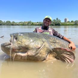 Pesca un siluro di 285 cm, è record mondiale