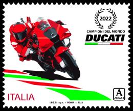 Nuovo francobollo dedicato alla Ducati per la vittoria nel Campionato Mondiale Moto Gp 2022