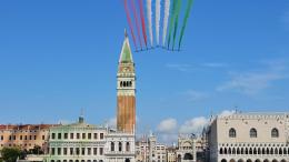 Lo show delle Frecce tricolori a Venezia
