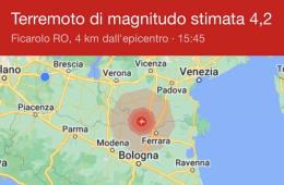 Forte scossa di terremoto in Polesine