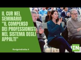 Il Cur nel seminario "Il compenso dei professionisti nel sistema degli appalti"
