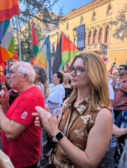 Insultano la candidata perché al corteo per Gaza