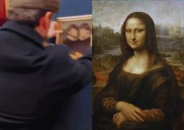 Appendono un loro ritratto alla Gioconda
