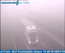 Nebbia fitta in espansione nel Polesine