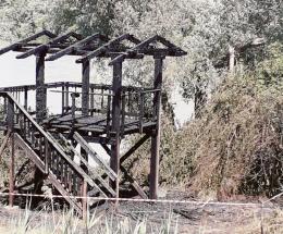 La torretta verso la ricostruzione dopo l'incendio 